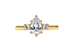 Pear Shape White Lab Grown Diamond Ring 14K Yellow Gold 1.15ctw