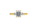 Emerald Cut White Lab Grown Diamond Ring 14K Yellow Gold 1.15ctw