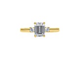Emerald Cut White Lab Grown Diamond Ring 14K Yellow Gold 1.15ctw