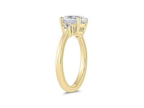 Emerald Cut White Lab Grown Diamond Ring 14K Yellow Gold 1.15ctw