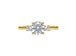 Round White Lab Grown Diamond Ring 14K Yellow Gold 1.65ctw