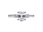 Oval White Lab Grown Diamond Ring 14K White Gold 1.65ctw