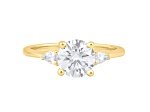 Round White Lab Grown Diamond Ring 14K Yellow Gold 2.15ctw