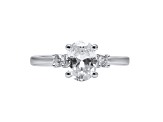 Oval White Lab Grown Diamond Ring 14K White Gold 2.15ctw