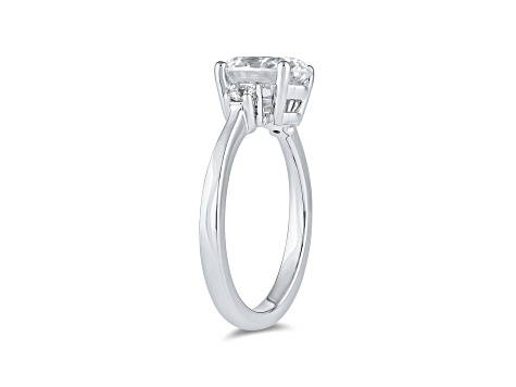 Oval White Lab Grown Diamond Ring 14K White Gold 2.15ctw