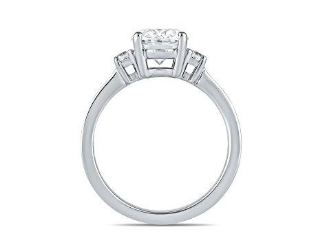 Oval White Lab Grown Diamond Ring 14K White Gold 2.15ctw