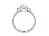 Oval White Lab Grown Diamond Ring 14K White Gold 2.15ctw