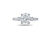Oval White Lab Grown Diamond Ring 14K White Gold 2.15ctw