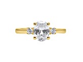 Oval White Lab Grown Diamond Ring 14K Yellow Gold 2.15ctw