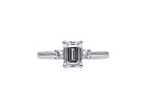 Emerald Cut White Lab Grown Diamond Ring 14K White Gold 2.15ctw