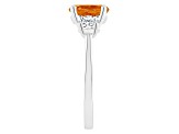 8mm Round Citrine And White Topaz Rhodium Over Sterling Silver 3-Stone Ring