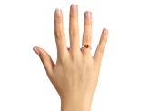 8mm Round Citrine And White Topaz Rhodium Over Sterling Silver 3-Stone Ring