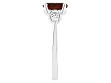 8mm Round Garnet And White Topaz Rhodium Over Sterling Silver 3-Stone Ring