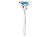 8mm Round London Blue Topaz And White Topaz Rhodium Over Sterling Silver 3-Stone Ring