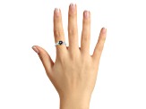 8mm Round Mystic Topaz And White Topaz Rhodium Over Sterling Silver 3-Stone Ring