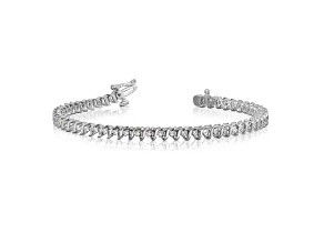 Rhodium Over 14k White Gold I1/G-H Diamond Tennis Bracelet 0.91ctw