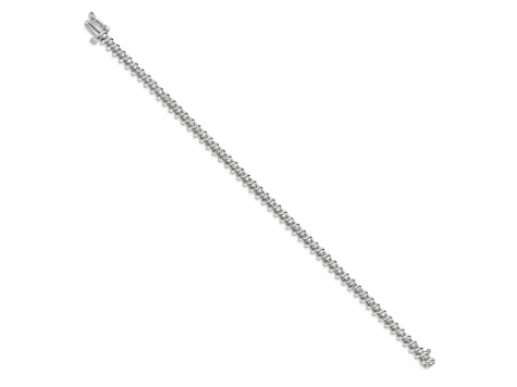 Rhodium Over 14k White Gold I1/G-H Diamond Tennis Bracelet 0.91ctw