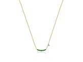 14kt Yellow Gold Emerald Diamond Bar Necklace