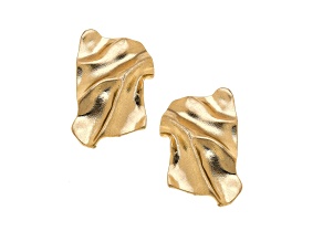 Venice Molten Gold Tone Metal Statement Stud Earrings