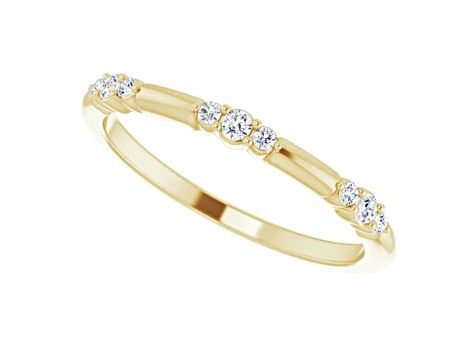 14K Yellow Gold 0.13ctw Lab-Grown Diamond Stackable Band Ring