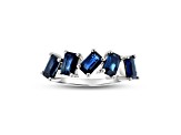 Sapphire 14k White Gold Band Ring 1.56ctw