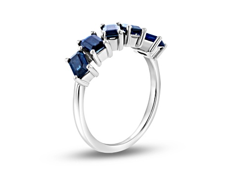 Sapphire 14k White Gold Band Ring 1.56ctw