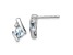 Rhodium Over 10k White Gold 0.64ctw Cushion Aquamarine March Birthstone and Diamond Stud Earrings