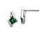 Rhodium Over 10k White Gold 0.64ctw Lab Created Emerald Birthstone and Diamond Stud Earrings