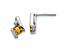 Rhodium Over 10k White Gold 0.64ctw Cushion Citrine November Birthstone and Diamond Stud Earrings