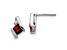 Rhodium Over 10k White Gold 0.64ctw Cushion Garnet January Birthstone and Diamond Stud Earrings