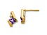 10k Yellow Gold 0.64ctw Cushion Amethyst February Birthstone and Diamond Stud Earrings