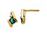 10k Yellow Gold 0.64ctw Cushion Lab Created Alexandrite June Birthstone and Diamond Stud Earrings