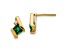 10k Yellow Gold 0.64ctw Cushion Lab Created Emerald May Birthstone and Diamond Stud Earrings