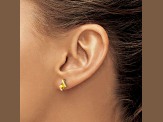10k Yellow Gold 0.64ctw Cushion Citrine November Birthstone and Diamond Stud Earrings