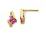 10k Yellow Gold 0.64ctw Cushion Lab Created Pink Sapphire Birthstone and Diamond Stud Earrings