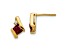 10k Yellow Gold 0.64ctw Cushion Lab Created Ruby July Birthstone and Diamond Stud Earrings