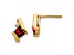 10k Yellow Gold 0.64ctw Cushion Garnet January Birthstone and Diamond Stud Earrings