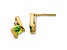 10k Yellow Gold 0.64ctw Cushion Peridot August Birthstone and Diamond Stud Earrings