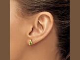 10k Yellow Gold 0.64ctw Cushion Peridot August Birthstone and Diamond Stud Earrings