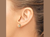 10k Yellow Gold 0.64ctw Cushion White Topaz April Birthstone and Diamond Stud Earrings