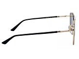Gucci Gold Tone and Black Frame / Gray Lens Square Sunglasses