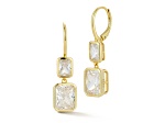 Rachel Zoe 14K Yellow Gold Over Sterling Silver Graduated Dangle Earrings with Cubic Zirconia