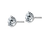 Rhodium Over 14K White Gold 3ct. 7.5mm Round D E F Pure Light Moissanite Earrings