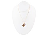 Barse Jewelry Purple Amethyst Gold Tone Aquarius Charm Necklace