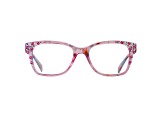 Pink Crystal Square Frame Reading Glasses. Strength 1.50