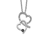 Rhodium Over Sterling Silver With Black Rhodium 0.25ctw Black and White Diamond Pendant Necklace