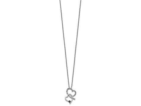 Rhodium Over Sterling Silver With Black Rhodium 0.25ctw Black and White Diamond Pendant Necklace