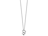 Rhodium Over Sterling Silver With Black Rhodium 0.25ctw Black and White Diamond Pendant Necklace