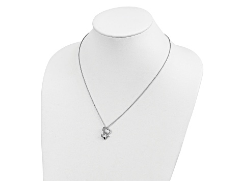 Rhodium Over Sterling Silver With Black Rhodium 0.25ctw Black and White Diamond Pendant Necklace