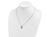 Rhodium Over Sterling Silver With Black Rhodium 0.25ctw Black and White Diamond Pendant Necklace